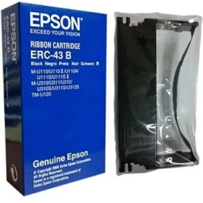 Epson ERC-43B Thermal Transfer Ribbon Cartridge Black 1 Pack 6000000 Characters - Image 1 of 2