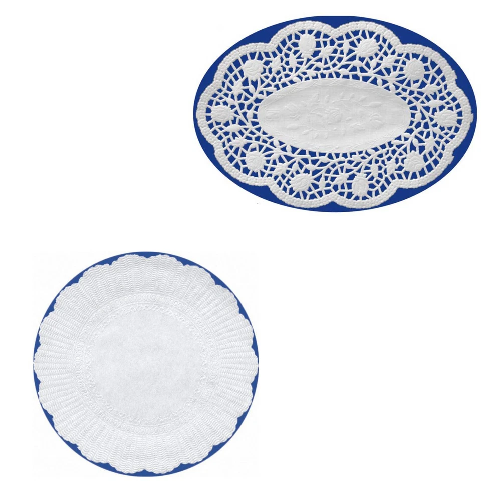 Dekospitzen Buffet Catering Lieferdienst Plattenpapier rund oval 21-50cm Auswahl - Bild 1 von 1