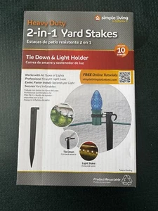 New Heavy Duty Simple Living 2-in-1 Yard Stakes Tie Down & Light Holder Holiday - Picture 1 of 2