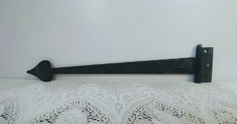 Antique Hand Forged Wrought Iron Barn Door Strap Hinge Cover