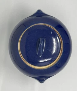 Tarro de galletas MCCOY de colección azul profundo 6 pintas bola redonda asas moldeadas 1939-1944 - Imagen 1 de 13