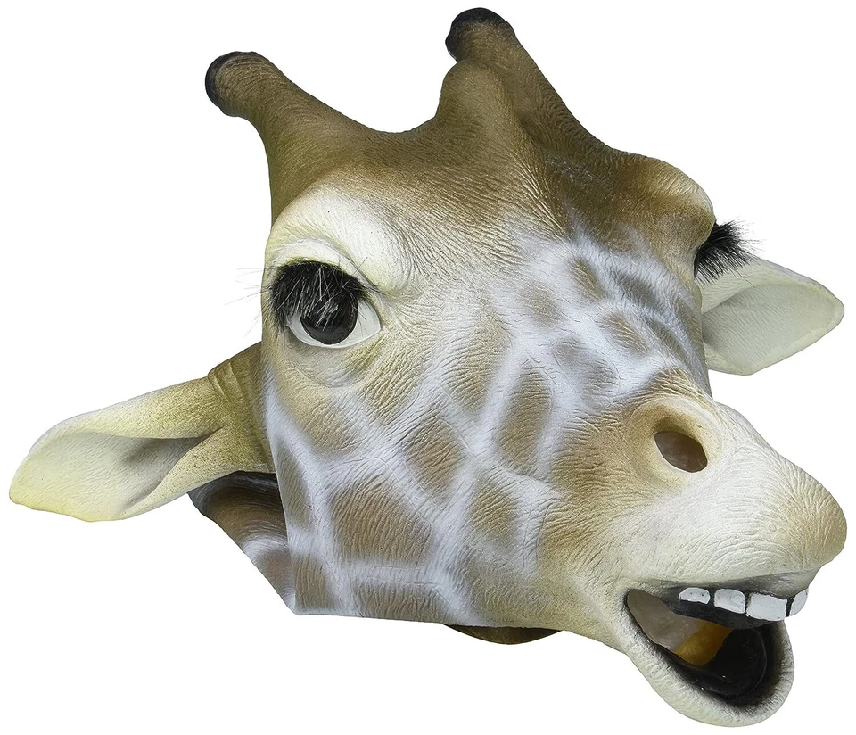 Giraffe Mask Jungle Safari Animal Fancy Dress Halloween Adult Costume Accessory - Image 1 of 1