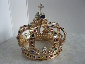 Antique Vintage Jeweled Statue Crown/Tiara from Infant of Prague/Santos LARGE - Picture 1 of 12