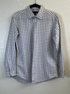 Ben Sherman Hemd Erwachsene Medium grau kariert Langarm Preppy Freizeit Herren - Bild 1 von 7