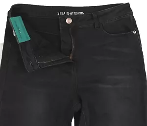 Womens Black Straight NEXT Jeans Size 12 Petite Leg 26 RRP £30 LABEL FAULT - Picture 1 of 8