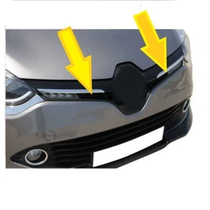 Front Grille Chrome Trim Frame Cover For Renault Clio 4 Stainless Steel 2 Pcs - Foto 1 di 2