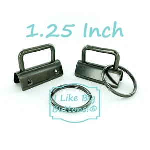 Schlüsselanhänger Hardware 25 Sets - Gunmetal 1,25 Zoll - Klemmen/Ringe/Handgelenktasche/Schlüsselanhänger - Bild 1 von 9
