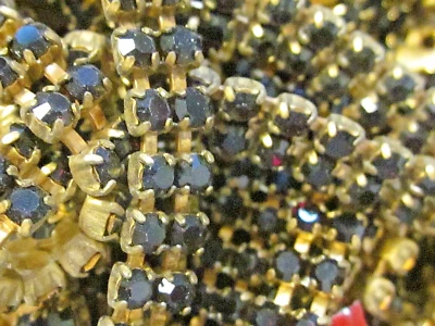 Cadena de diamantes de imitación baguette de doble fila granate Swarovski raro 6,6 x 3 mm de colección Foto 1 de 4