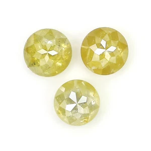 1.28 CT Natural Loose Rose Cut Diamond 4.20 MM Yellow Grey Color Diamond LQ6198 - Picture 1 of 8