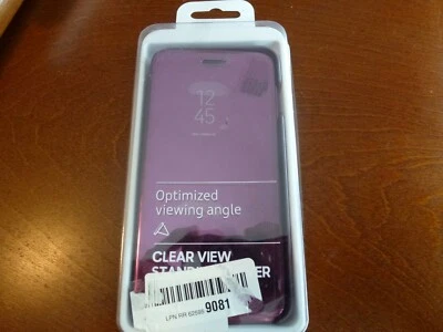 Funda protectora delgada con soporte abatible de cuero con espejo transparente para iPhone 8 7 Plus púrpura Foto 1 de 3