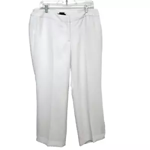 Pantalone Talbots Donna 14WP Heritage Bianco Gamba Dritta Zip Anteriore Classico Lavoro - Foto 1 di 11