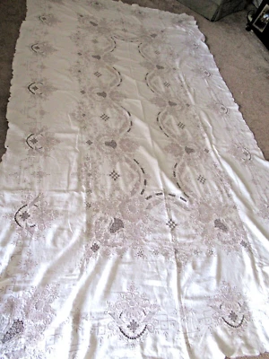 Mantel de tela de corte italiano verdaderamente magnífico vintage 115" x 61" Foto 1 de 4
