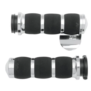 Avon Air Cushioned Chrome 3-Ring Grips w/Throttle Boss for 1996 & Newer Harley - Imagen 1 de 1