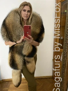 Saga Highest quality Finnracoon fur double side stole. - Picture 1 of 3