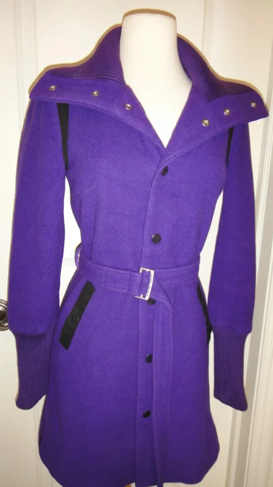 Diesel Purple Wool Blend  Belted  High Collar Coat~ Sz XS~ ONE OF A KIND~ - Image 1 of 4