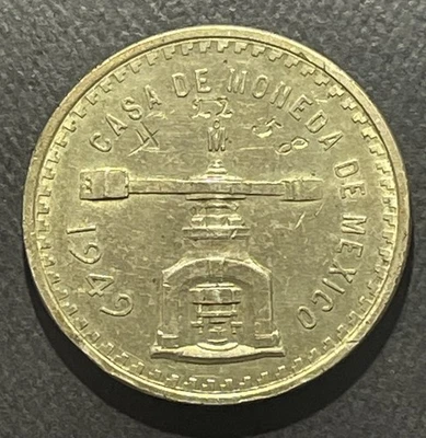 México 1949 Onza Once Ounce Moneda de Plata: Ver Descripción Foto 1 de 2