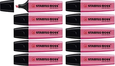 Highlighter - STABILO BOSS ORIGINAL - Pack of 10 - Pink - Image 1 of 4