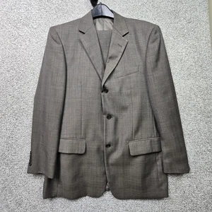 John Clarendon Blazer Suit Mens 38 Regular Plaid Wool Blend 2 Piece Pants 32 - Picture 1 of 22