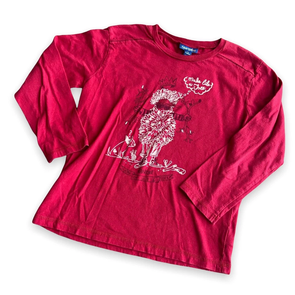 Рубашка naartjie для мальчиков размер 7 Make Like a Tree King of Hide & Seek красная с длинным рукавом - Изображение 1 из 4