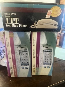 3 Vintage House Phones In Box With Cords Tru-tone & ITT Tt1000 8110 Works - Zdjęcie 1 z 8