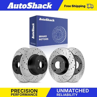 Front Rear Drilled Slotted Brake Rotors for 2013-2024 Nissan Altima 2.5L - Изображение 1 из 4