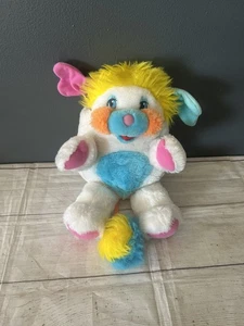 Mattel Puffball Popples White Yellow Stuffed Animal Plush Toy 1980s Vintage - Picture 1 of 6