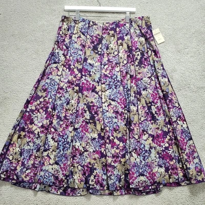 Coldwater Creek Skirt Womens XL (16) Multicolor Floral Fade Mesh Nylon Stretch - Image 1 of 4