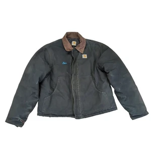 Vintage Carhartt Detroit Style Jacket Quilted Lined Work Logo Auto St Paul Tom - Picture 1 of 8
