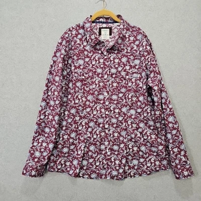 Camisa Panhandle Rough Stock Para Hombres Perla A Presión Manga Larga Floral Talla XXL Borgoña  Foto 1 de 4