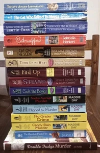 Cozy Mystery Lot of 15 PBs Cooking Baking, Country Store, Cat Murder Mysteries - Picture 1 of 10