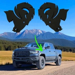 For Ram Emblem Badges Matte Black New Custom Angry Aggressive - Picture 1 of 4
