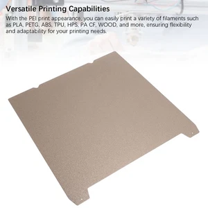 3D Printer Built Plate 235 X 235mm Gold Dual Sided PEI Powder Matte PEI Plat NEW - Afbeelding 1 van 12