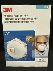 3M 8511 NIOSH TC-84A-1299 N95 Respirator Protection 70-0707-5755 10 MASK PER BOX - Picture 1 of 4
