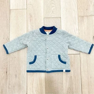 Abrigo acolchado de guisante gris y azul Burt's Bees Baby - Imagen 1 de 5