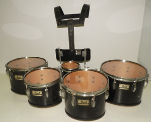 Pearl Championship Marching Band Tenors Quint Drums 6 10 12 13 14 + Harness