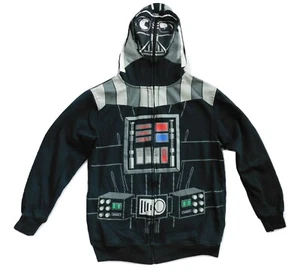 Star Wars Darth Vader Boys Hooded Sweatshirt Full Zip Hoodie Size L Costume Mask - Picture 1 of 5