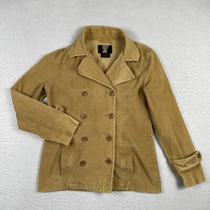 Seventy Seven Jacket Womens Medium Brown Corduroy Pea Coat Vintage Ladies Coat - Picture 1 of 14