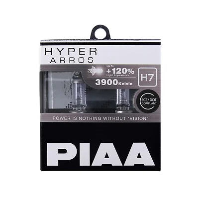 PIAA HYPER ARROS 3900K HALOGEN BULBS Up to +120% More light (H7)(HE-903) - Image 1 of 4