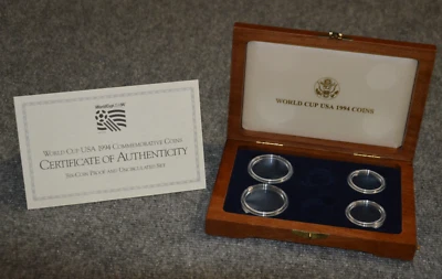 *Empty Box* For 1994 World Cup Commem. Gold & Silver 6-Coin PF/UNC Set & COA  - Image 1 of 2