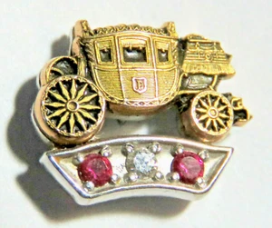 Fisher Body Pin GM Employee Service Award  10K 2 Rubies 1 Diamond 20yr - Picture 1 of 3