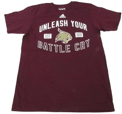 New Texas State Bobcats Mens Sizes M-L Maroon Adidas Shirt - Image 1 of 4