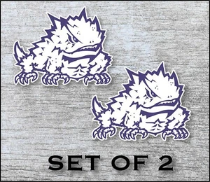 Horned Frogs Sticker Decal Vinyl SET OF 2 Cornhole Truck Car  - Picture 1 of 1