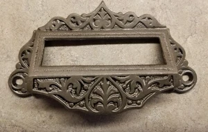 1 Antique File Cabinet ORNATE EMBOSSED Drawer Pull - 4.5" Center Apothecary  - Picture 1 of 4