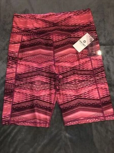 Pantalones Cortos Deportivos Nine West Active Para Mujer Talla XL Rosa Púrpura Rayas Motociclista Entrenamiento - Imagen 1 de 7