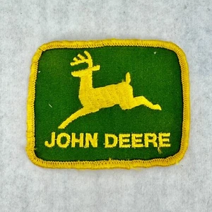 John Deere 80s Logo Iron On Patch Rare Vtg Trucker Hat 3” Equipment Tractor - Picture 1 of 3