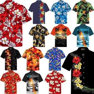 Chemise Hawaïenne Homme / 100% Coton / Taille S – 8XL / Plage / Fleurs / Hawaii - Photo 1/346