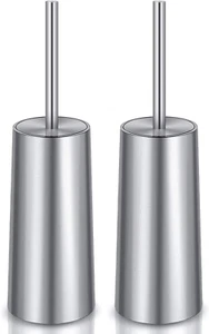 Toilet Brush and Holder, 2 Pack Toilet Brush with 304 Stainless Steel Long Handl - Picture 1 of 12