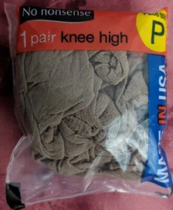 No Nonsense 1 Pair Knee High Plus Size P Tan Made in USA New - Picture 1 of 2