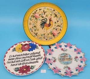 ThriftCHI ~ (3) Wall Plates - Rooster, German & Seaside Park Souvenir - Picture 1 of 10