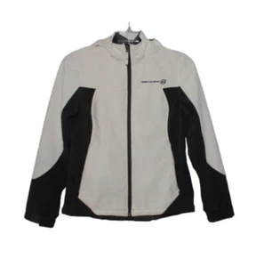 FREE COUNTRY Jacket Fleece Lined Removable Hood White/Black Lightweight Size M - Picture 1 of 10